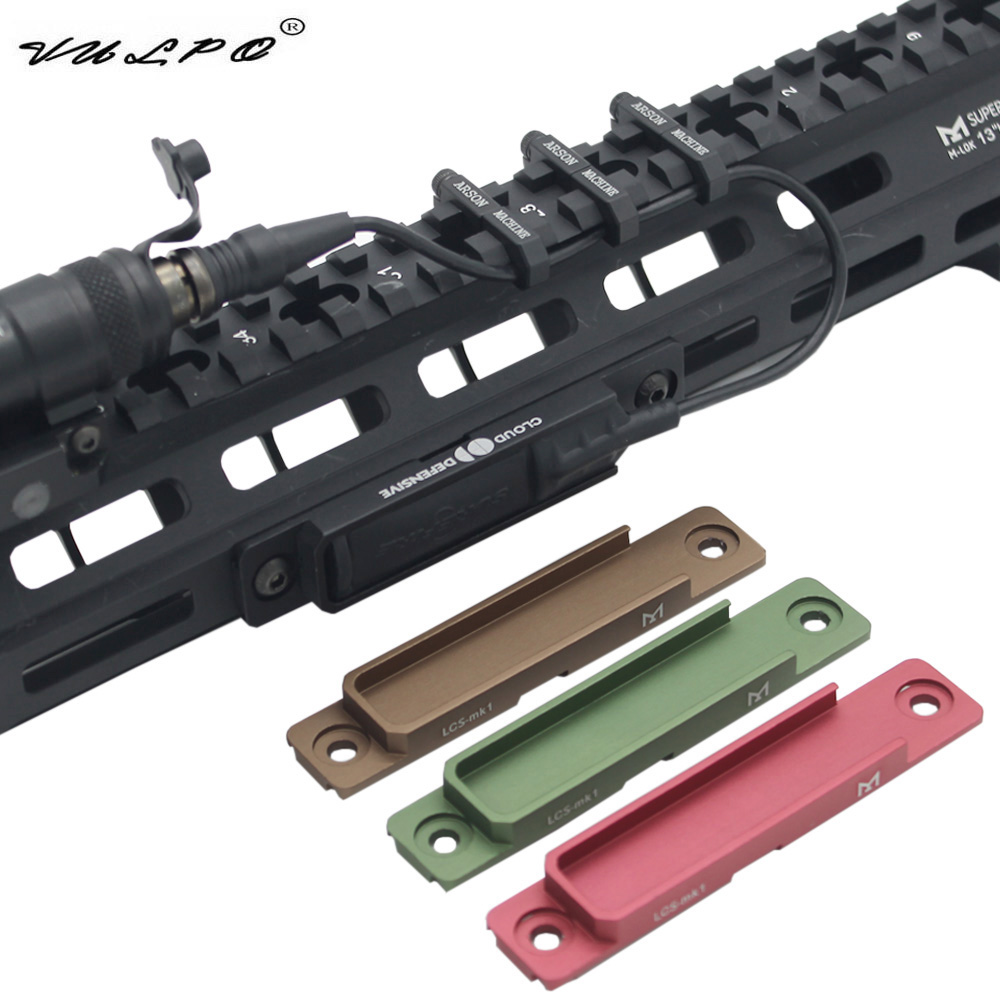 VULPO Tactical Remote Switch Mounting Slot M-LOK Rail CNC Pocket Panel SF M300 M600 Flashlight Pressure Pad Switch Accessories