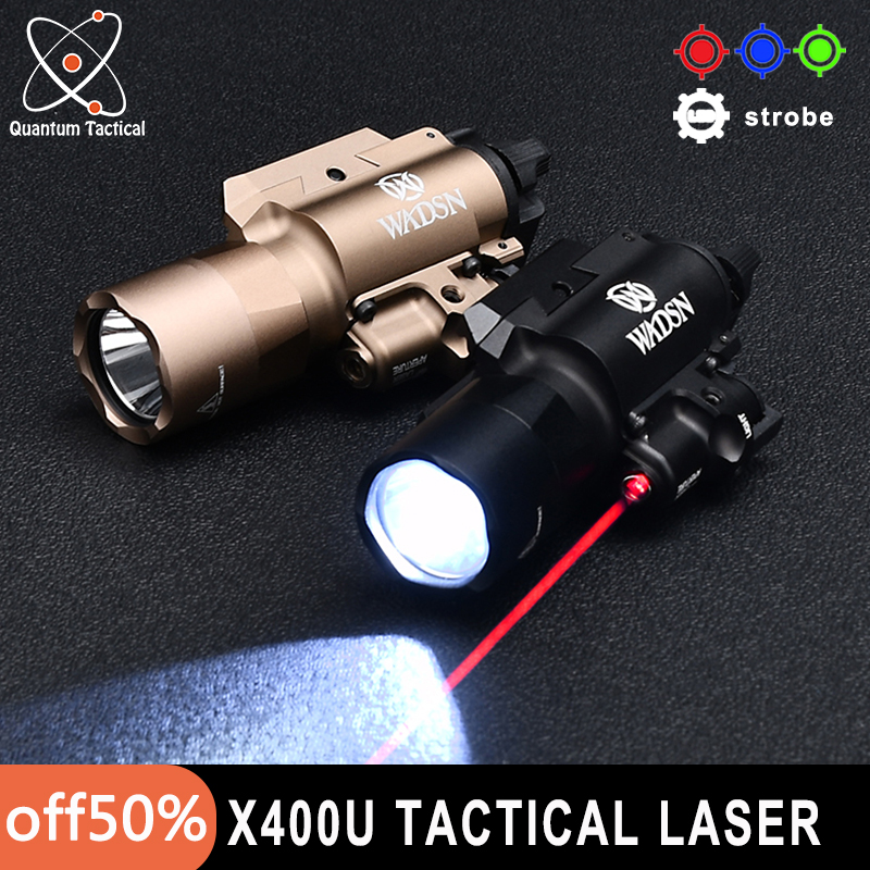 WADSN X400Ultra Light Red Green Laser Aiming Sight Surefir X400U Tactical Flashlight Gloc17 Pistol Hunting Weapon Scout Lamp