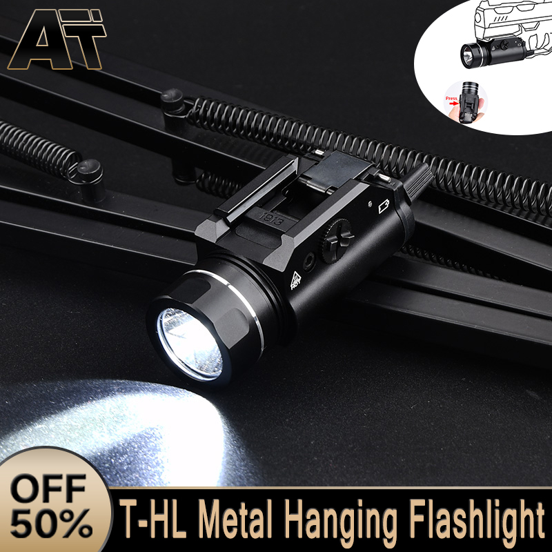 WADSN Metal T-HL Pistol Gun Strobe 800 Lumens White LED Hunting Weapon Accessories Fit 20mm Rail Pistol Rail Hanging Flashlight