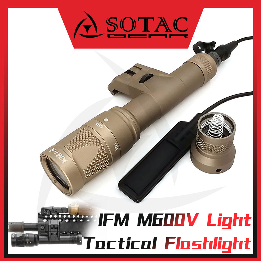 Tactical IFM M600V M300V Flashlight with Strobe Function Fit 20mm Rail Weaponlight Light White LED for Hunting