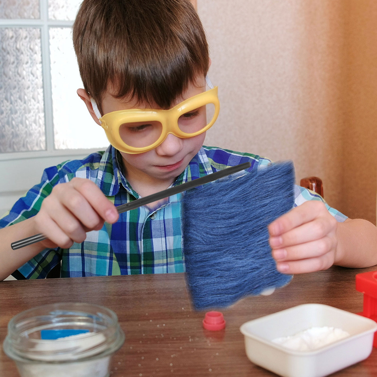 1 set Friction Electrostatic Experiment Kit Organic Glass Physics Teaching Tool School Lab Equipment Science for Kids