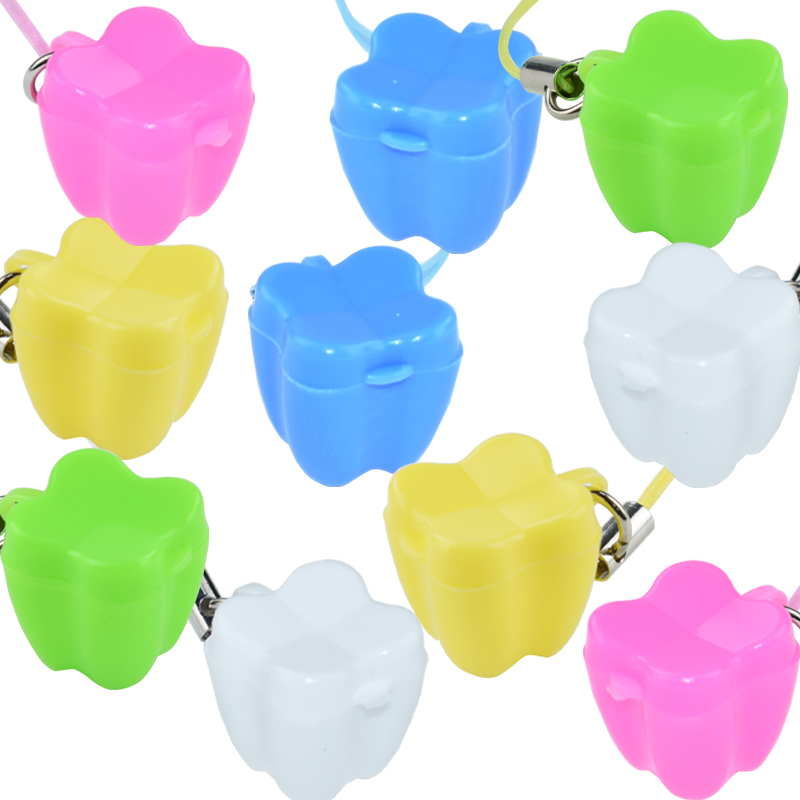 10Pcs Baby Tooth Storage Boxes with Necklace Milk Teeth Organizer for Tooth Fairy Gifts Kids Milestone Souvenirs Keepsake Gifts