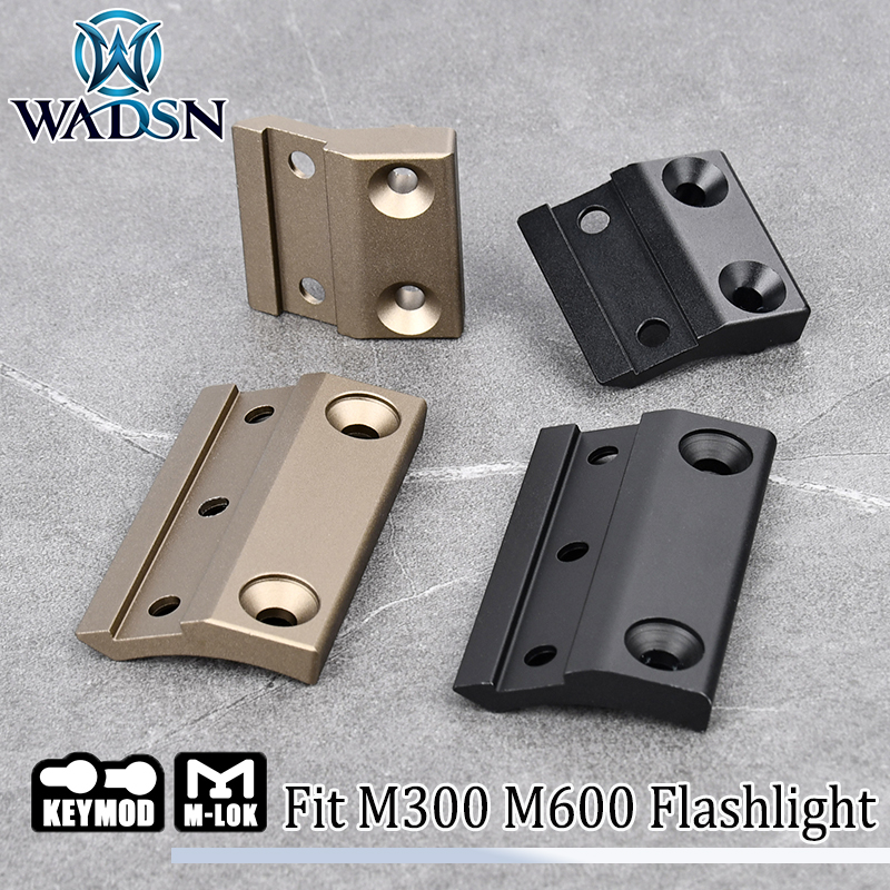 WADSN Scout Light Mount M300 M600 Surefir Tactical Flashlight Offset Adaptive Base Metal Hunting Accessory for Mlok Keymod s mr