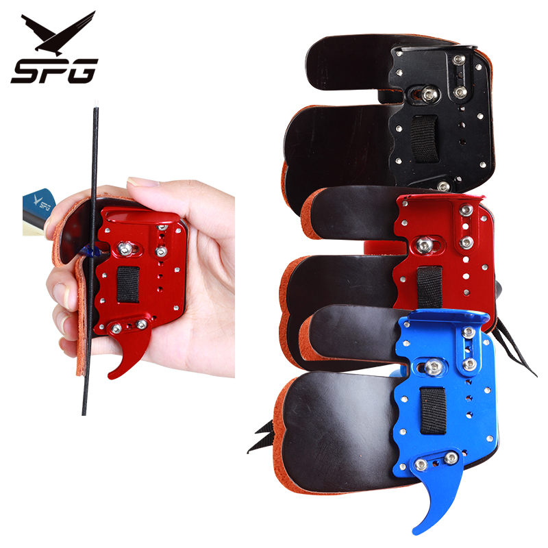Archery Finger Tab Guard Leather Recurve Bow Right Handed Shooting Practice Gear Protect  Finger Saver Arm Protector