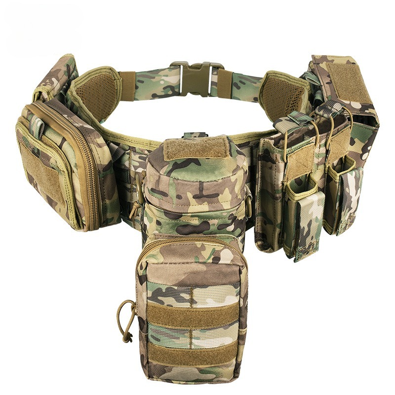 Camouflage multifunctional five piece tactical waist cover, hunting waist safety tactical belt, padded patrol belt