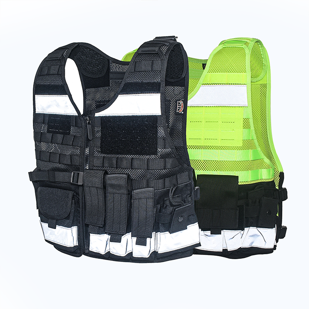 High Visibility Breathable Reflective Multifunctional Combat Airsoft Vest Outdoor Security Patrol Vest for Police Officers Duty
