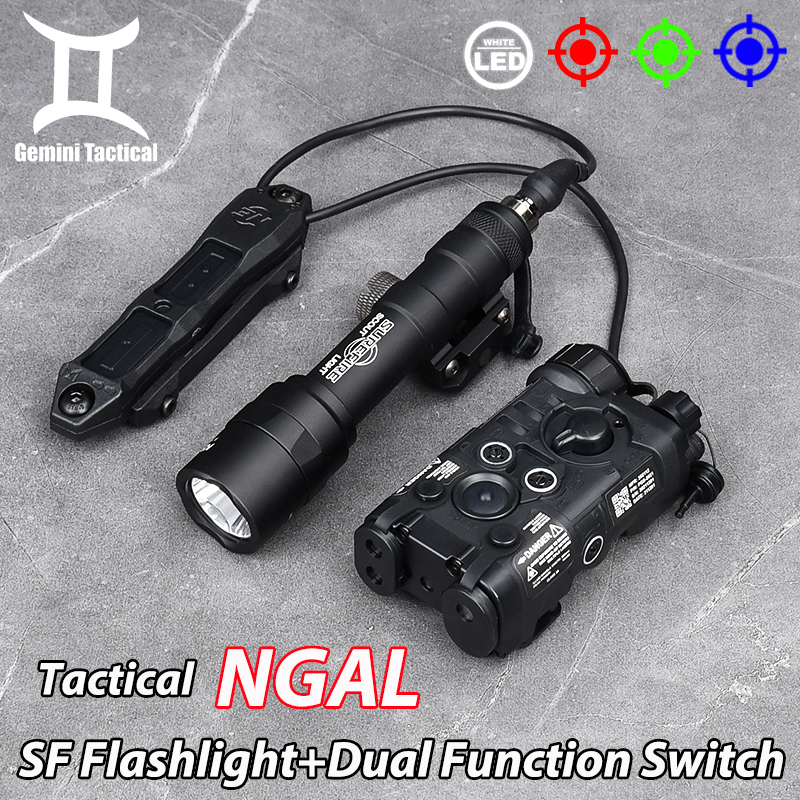 WADSN Hot Airsoft L3 Tactical NGAL Red Green Blue Indicator Surefir SF M300A M600U Hunting Scout Light With Dual Control Switch