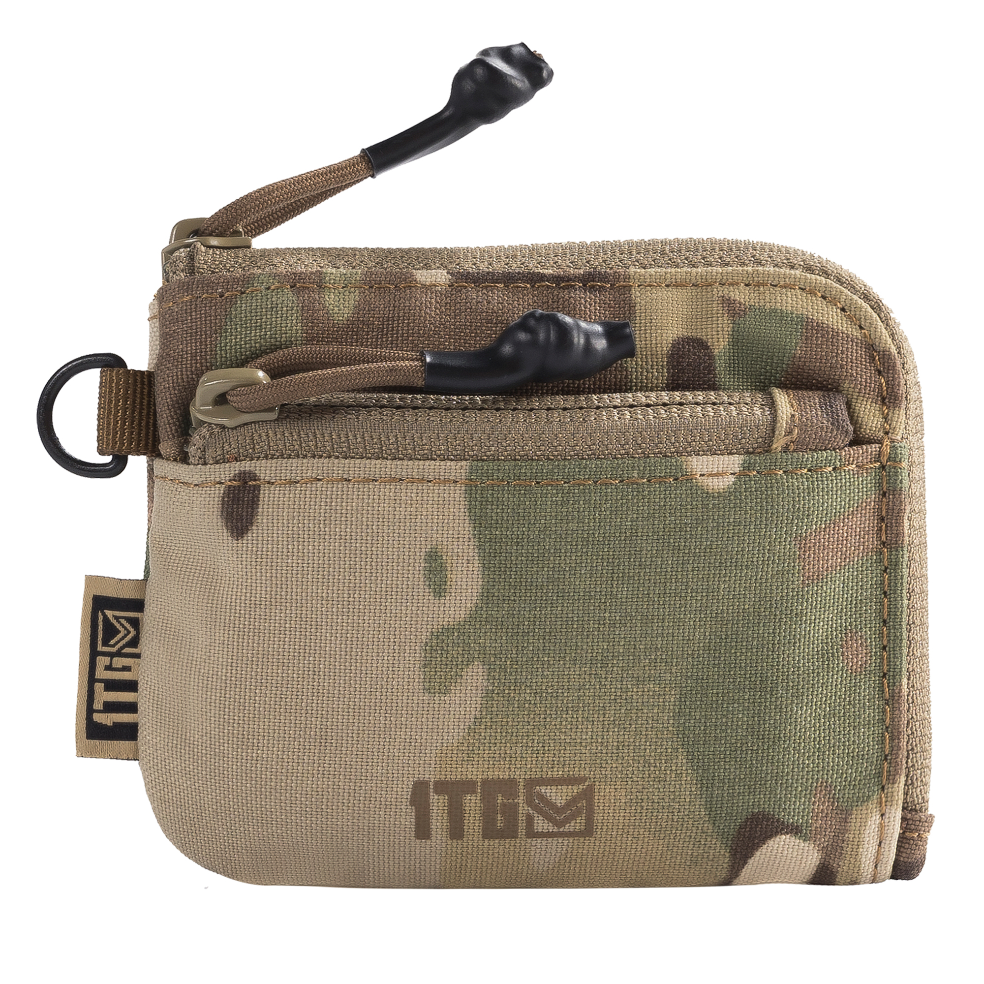 1TG TACTICAL Coin Purse, 500D Minimalist Wallet Change Purse ID Card Holder Money Pouch Tactical Bag with YKK Zipper-Camo