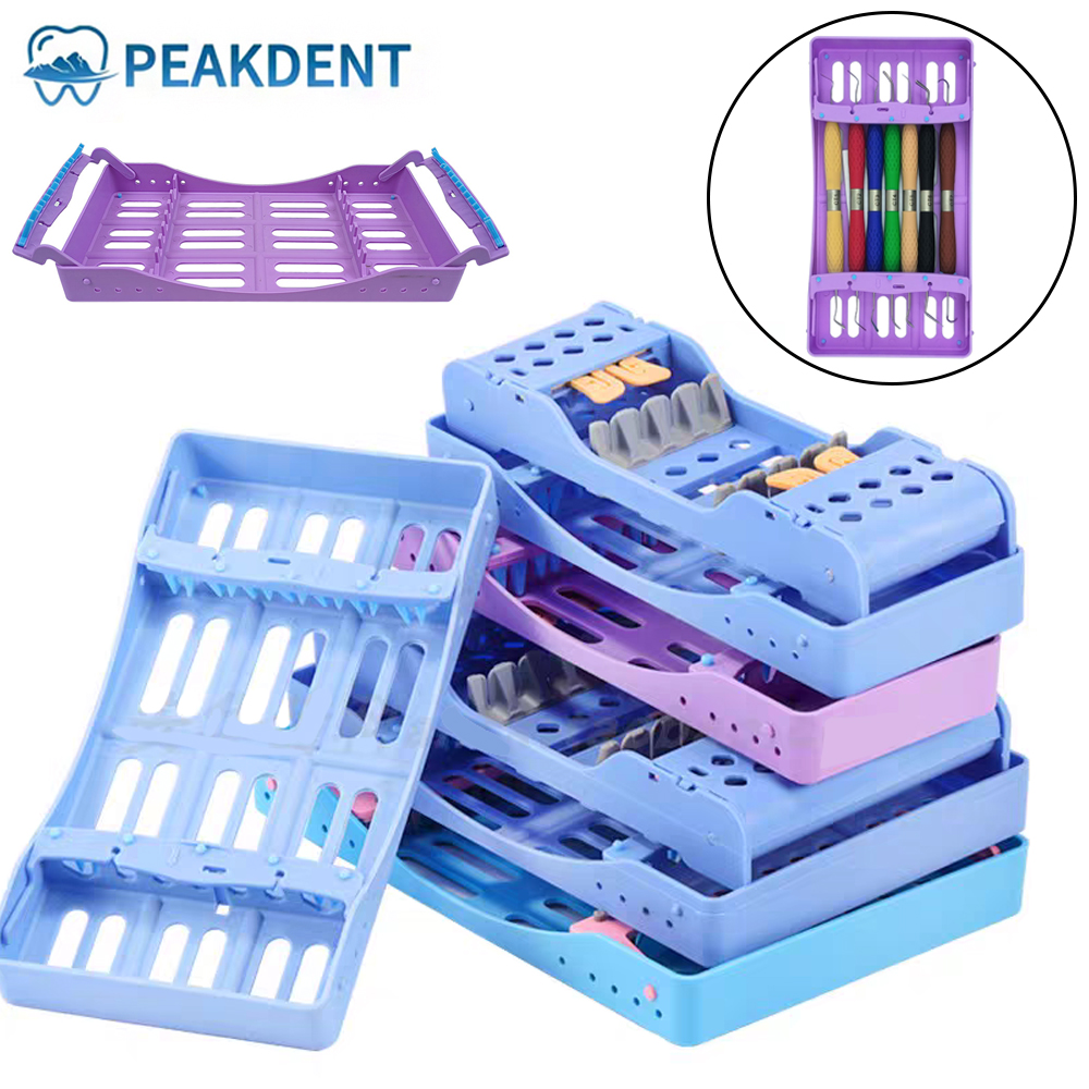 Autoclavable Dental Cassette Rack Dentistry Disinfection Instrument Box 10 Slots Sterilization Box Tay Holder for Filling Tools