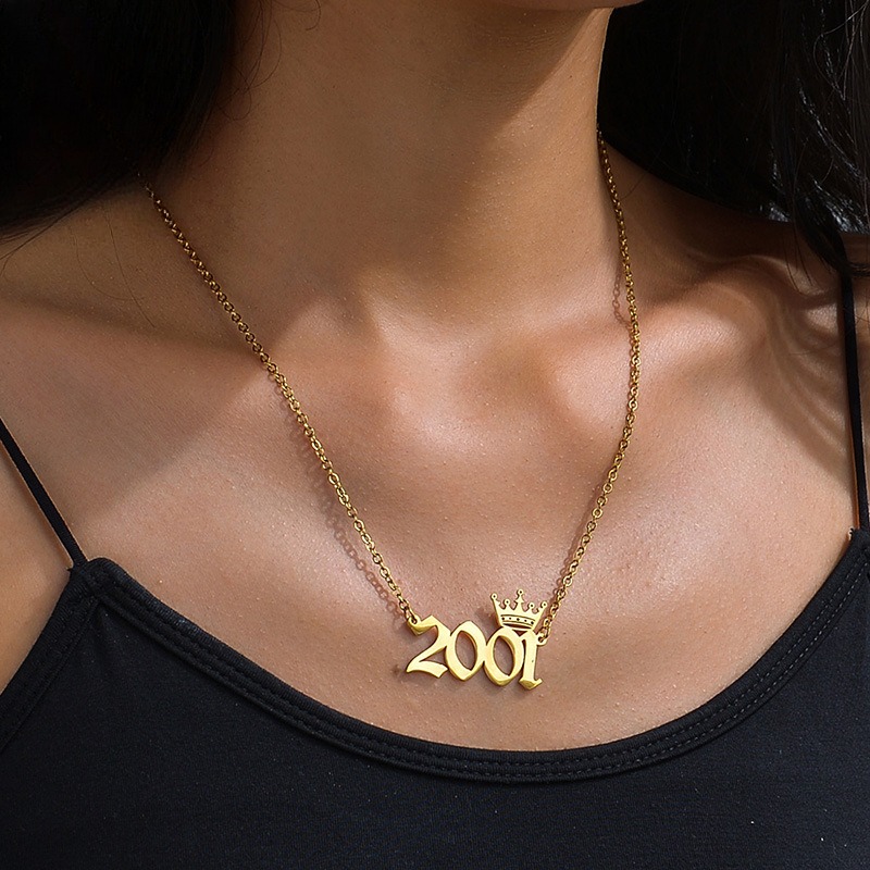 Customized Stainless Steel Name Necklace Personalized 18k Gold-plated Letter Pendant Collarbone Chain Accessories Women's