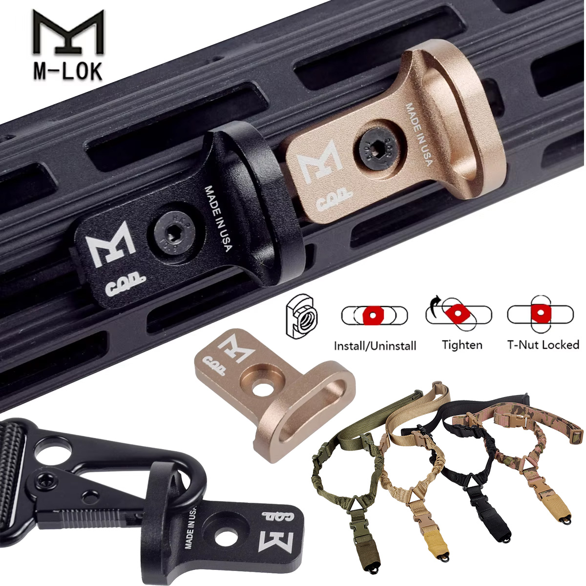 Tactical MLOK Shoulder Strap Quick CQB Sling Mount CQD Front Mount Adapter Airsoft Tool Hunting Gun QD Slings Mount