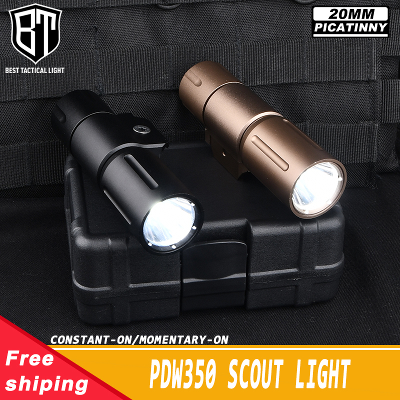 WADSN PDW350-PLHv2 Tactical Mini Flashlight 1000 Lumen White Scout Light Accessory Fit 20MM Picatinny Rail Hunting Weapon Lamp