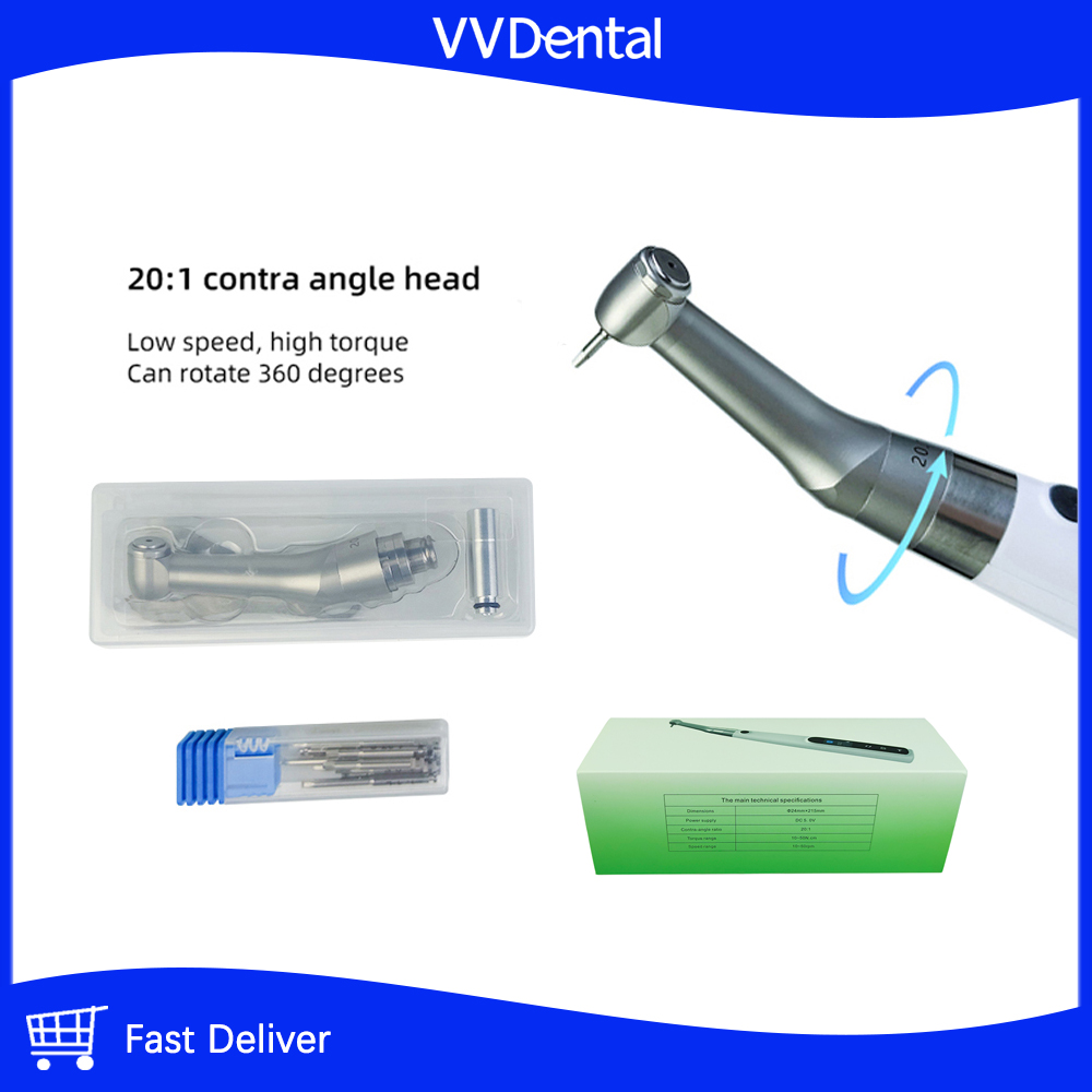 Dental Implant Electric Torque Wrench Wireless Motor Implant Torque Wrench with 16pcs Screwdrivers Contra Angle Motor