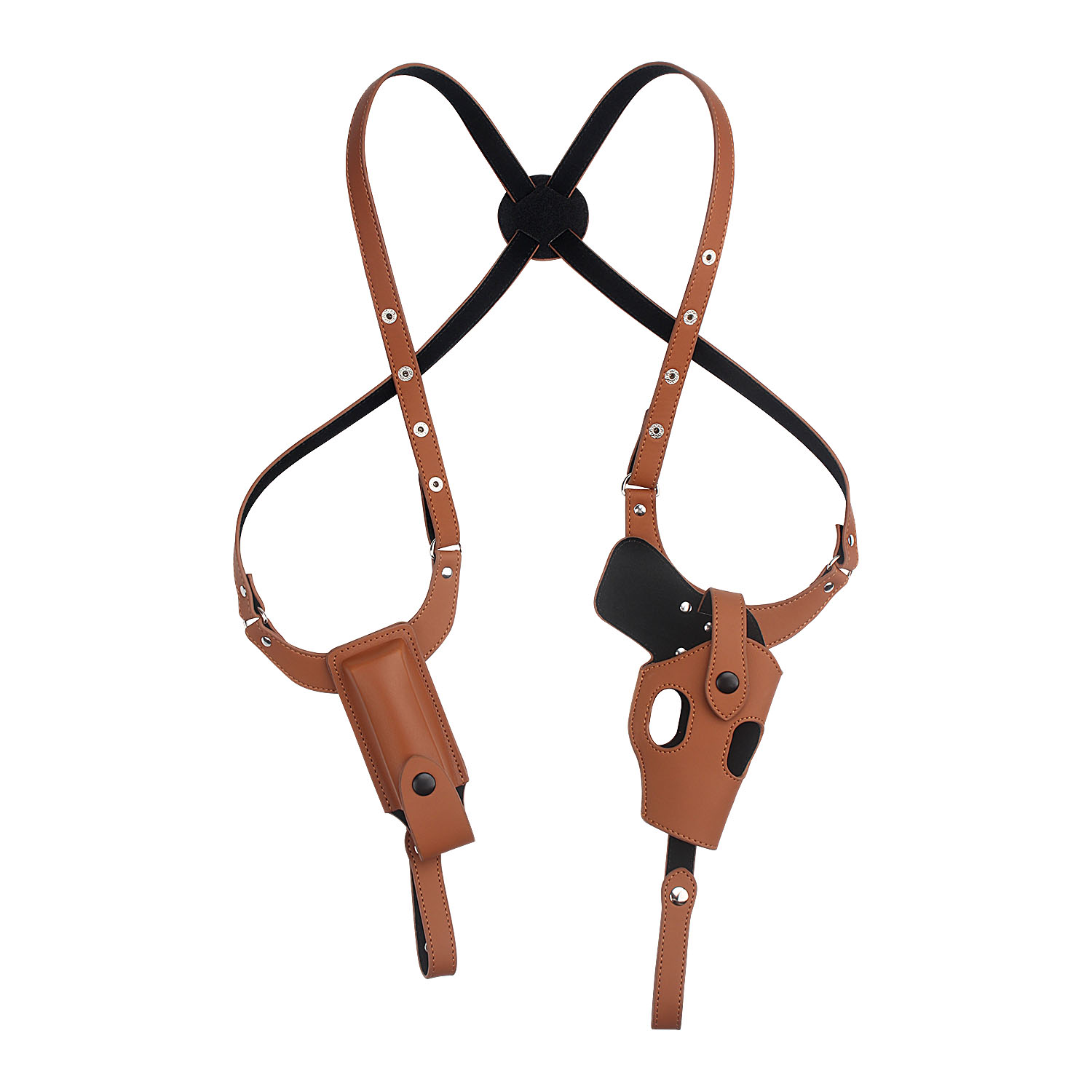 Kosibate Tactical Concealed Leather Underarm Holster Right Hand Hunting Gun Bag with Mag Pouch For Glock 17