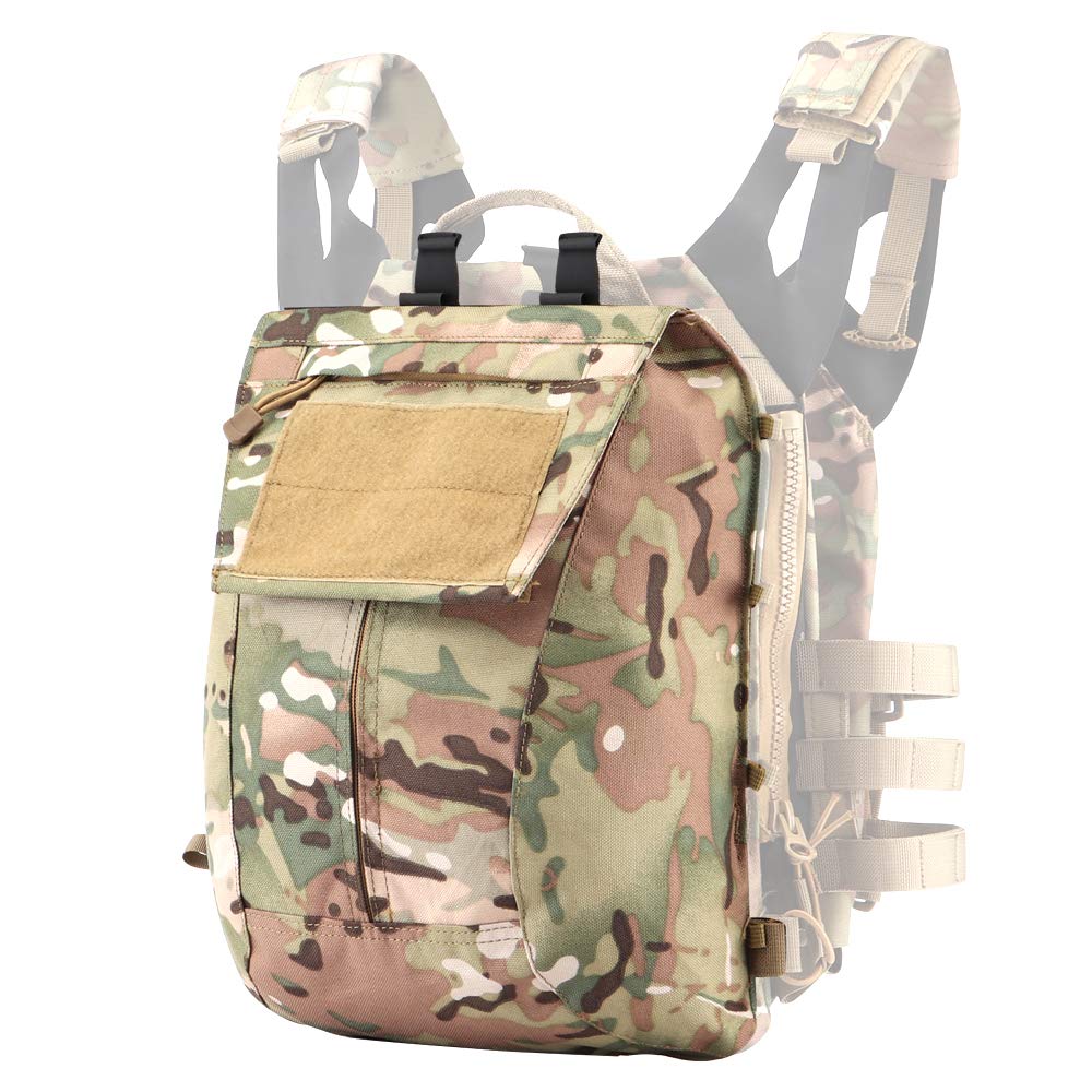 Tactical Pouch Zip-on Panel for AVS JPC2.0 JPC Vest Backpack Airsoft Mesh Pocket Built-in Magazine Snap Closure Hunting