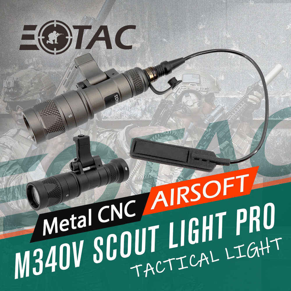 M340V with MLOK Adapter with 20mm Rail Tactical Flashlight Scout light Strobelight Mini Infrared Scout Light Pro