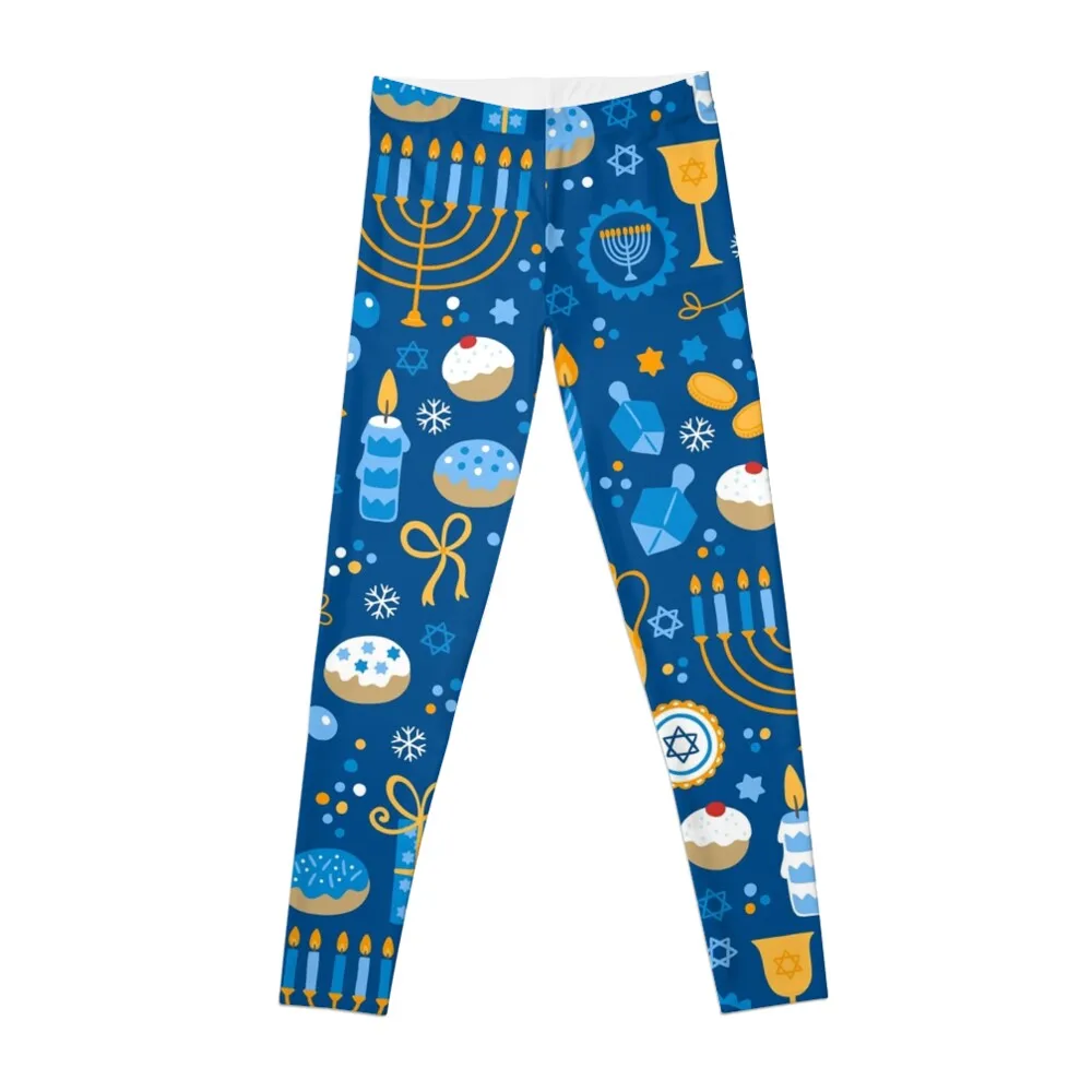 Happy Hanukkah Pattern Leggings gym wear gym's sportswear Womens Leggings
