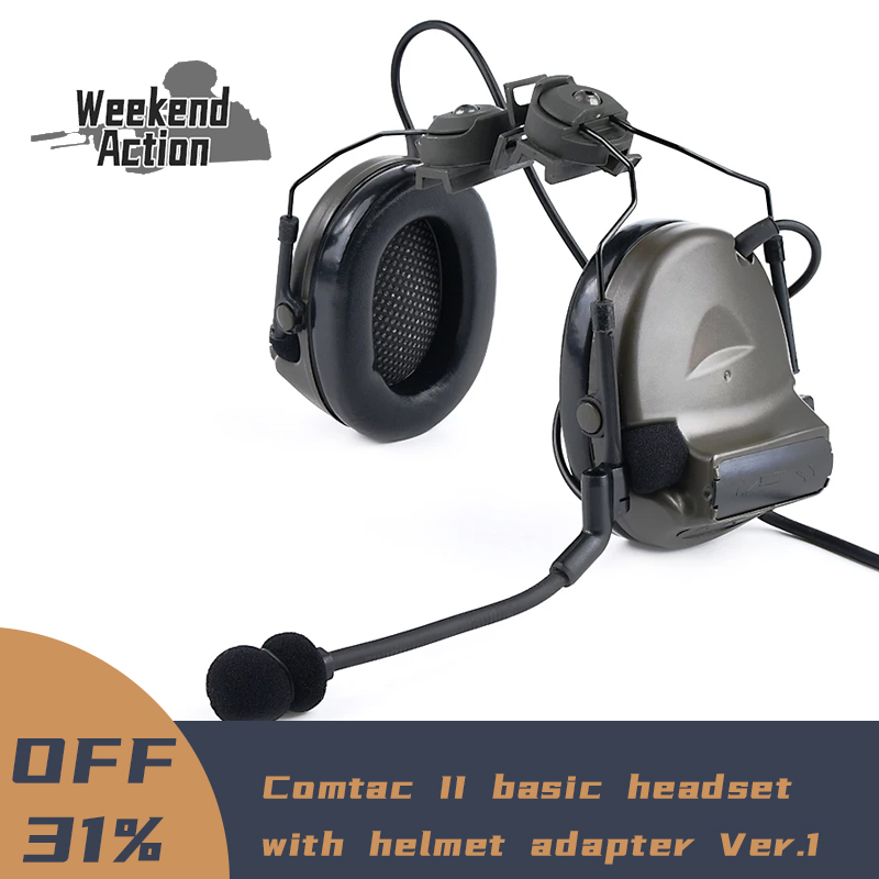 Tactical FAST Helmet C2  2 Headset Shooting Combat Training Intercom Communication Headphone Outdoor Hunting Accessories