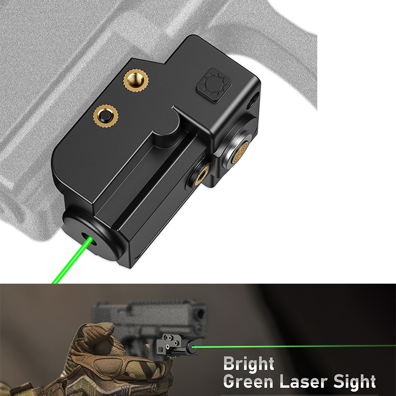 EZshoot Green Laser Sight Compact Low Profile Sighting Magnetic Charging for Pistol Compatible with Standard 20mm Picatinny Rail