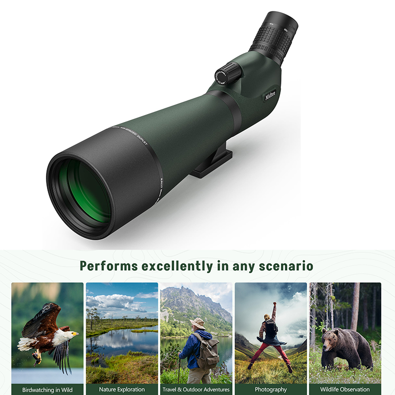 MidTen 20-60x80 Spotting Scope Kit High-Power Zoom BAK4 Prism   Optics Spotter Scope for Bird Watching & Wildlife Viewing