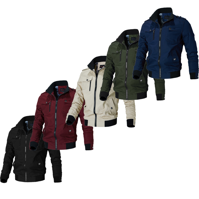 Spring Bomber Jacket Men's Fashionable Slim Fit Jacket Men's Tactical Workwear Hunting Jacket Hiking And Camping Jacket