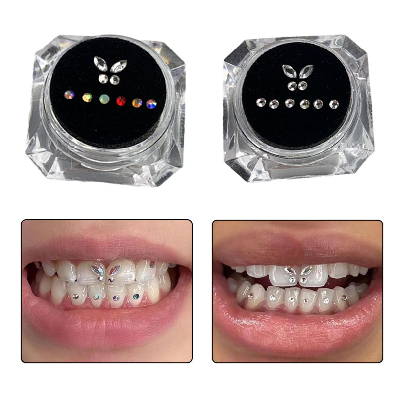 10Pcs Tooth Decoration Dental Jewelry Acrylic Butterfly Tooth Drill Horse Eye Teeth Gemstone Kit Teeth Crystal Ornament