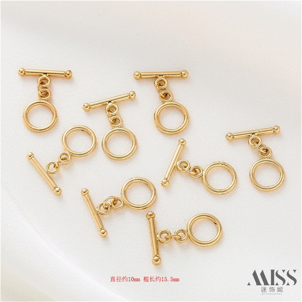 14K Gold-plated Smooth Round OT Buckle DIY Jewelry Accessories Chain End Connection Buckle Tail Buckle Handmade Jewelry