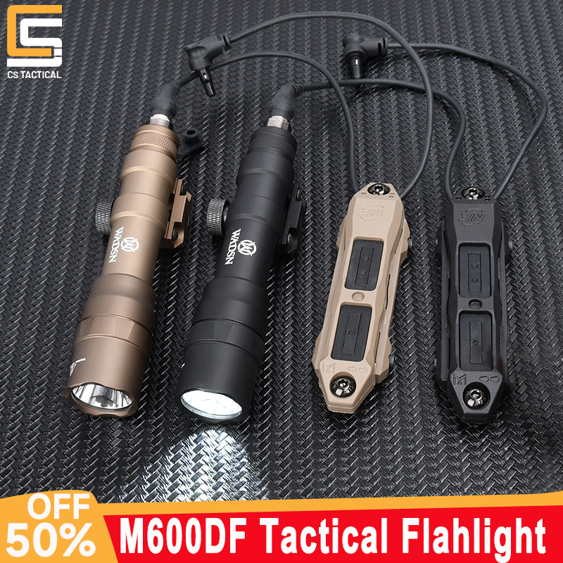 WADSN M600 M600DF Flashlight White Scout Light 1400lumens Flashlight 2.5MM Plug For 20mm Picatinny Rail Hunting Weapon Accessory