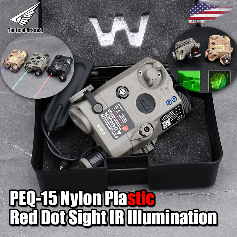 WADSN Tactical L3 PEQ-15 Nylon Plastic Red Green Blue Dot Sight IR Illumination No White Light Aiming Hunting Weapon Accessory
