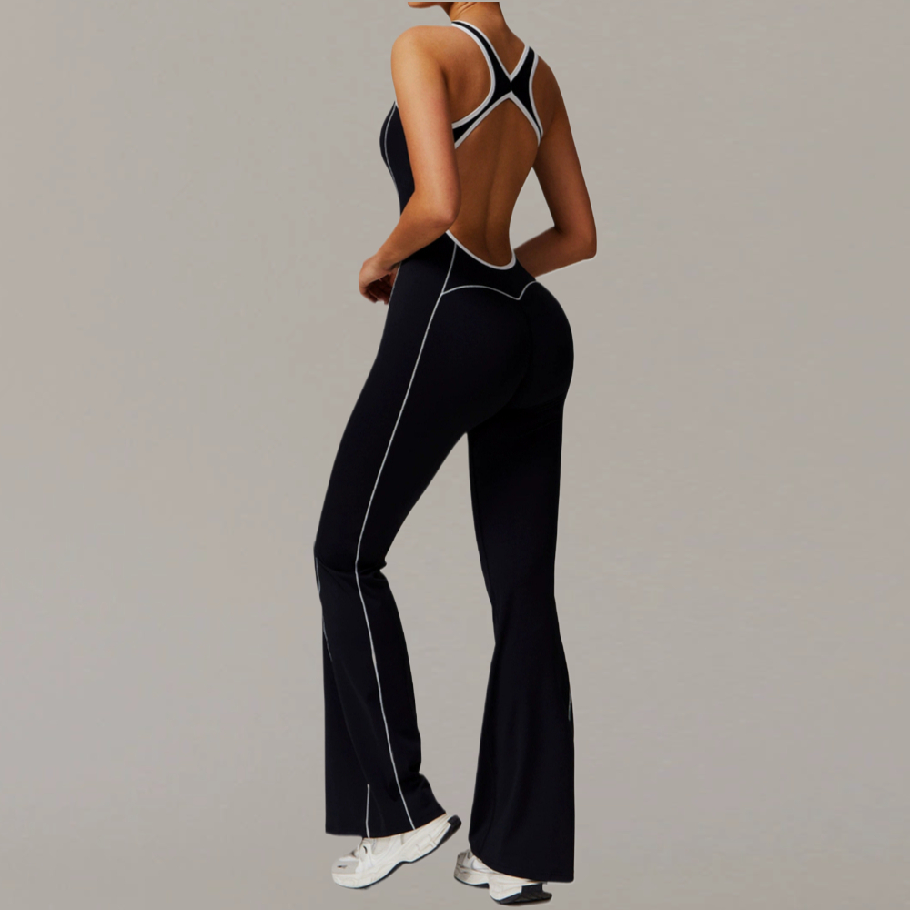 New Yoga Jumpsuit For Women Gym Sports Fitness One-piece jumpsuit Beauty Back Push Up Flare Pants Training Bodysuits Hip Lifting