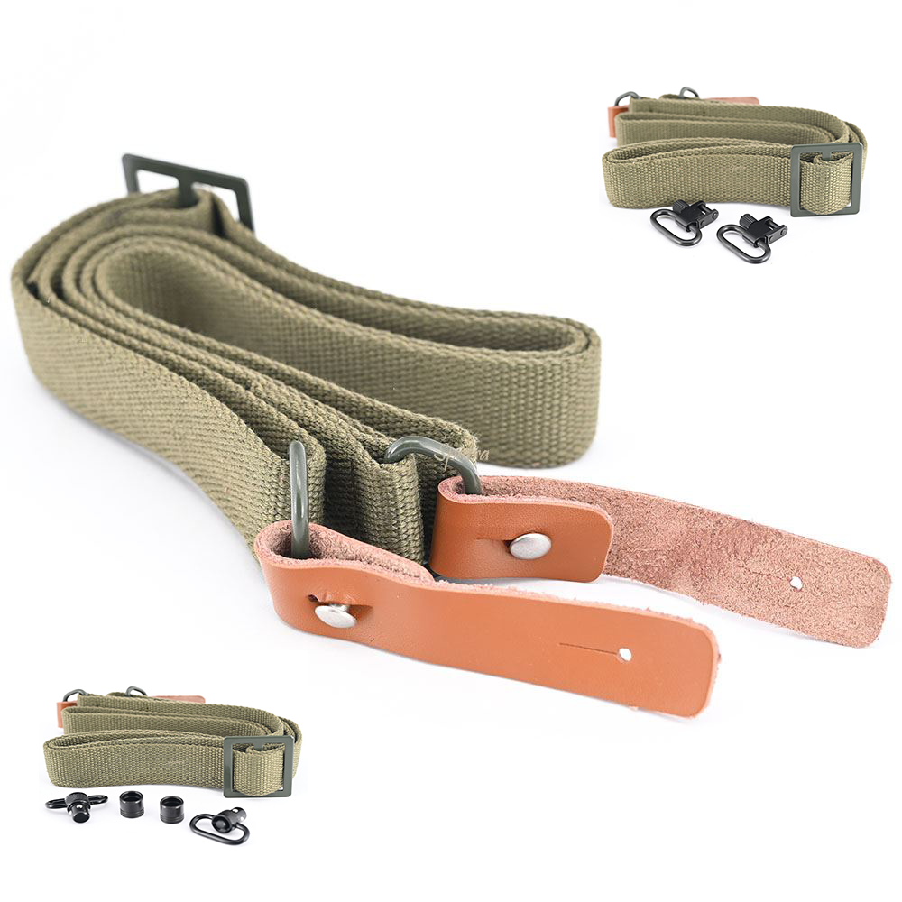 Sparta Adjustable Leather Sling with Quick Detach Swivels for Airsoft Hunting Rifles and Shotguns