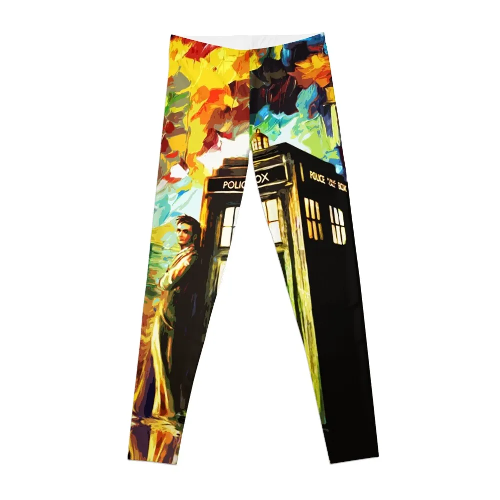 Fun Watercolor Time Lord Art Painting Leggings sport pants Jogger pants Women's push up sports for Womens Leggings