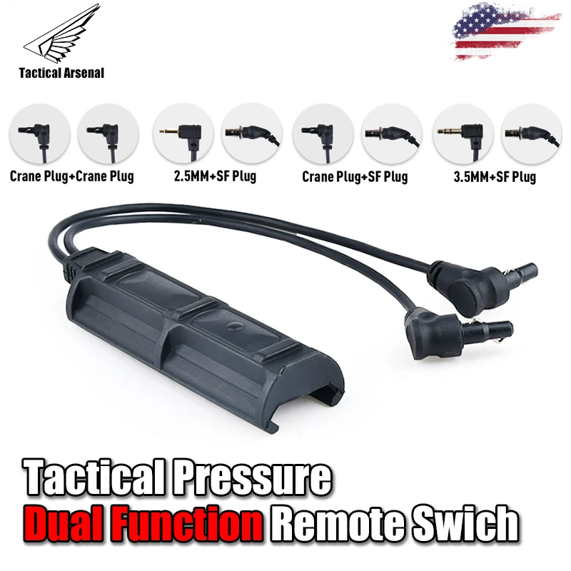 WADSN Remote Dual Pressure Switch SF plug 2.5mm For PEQ DBAL NGAL M300 M600 Tactical Flashlight Hunting Airsoft Accessoriesch