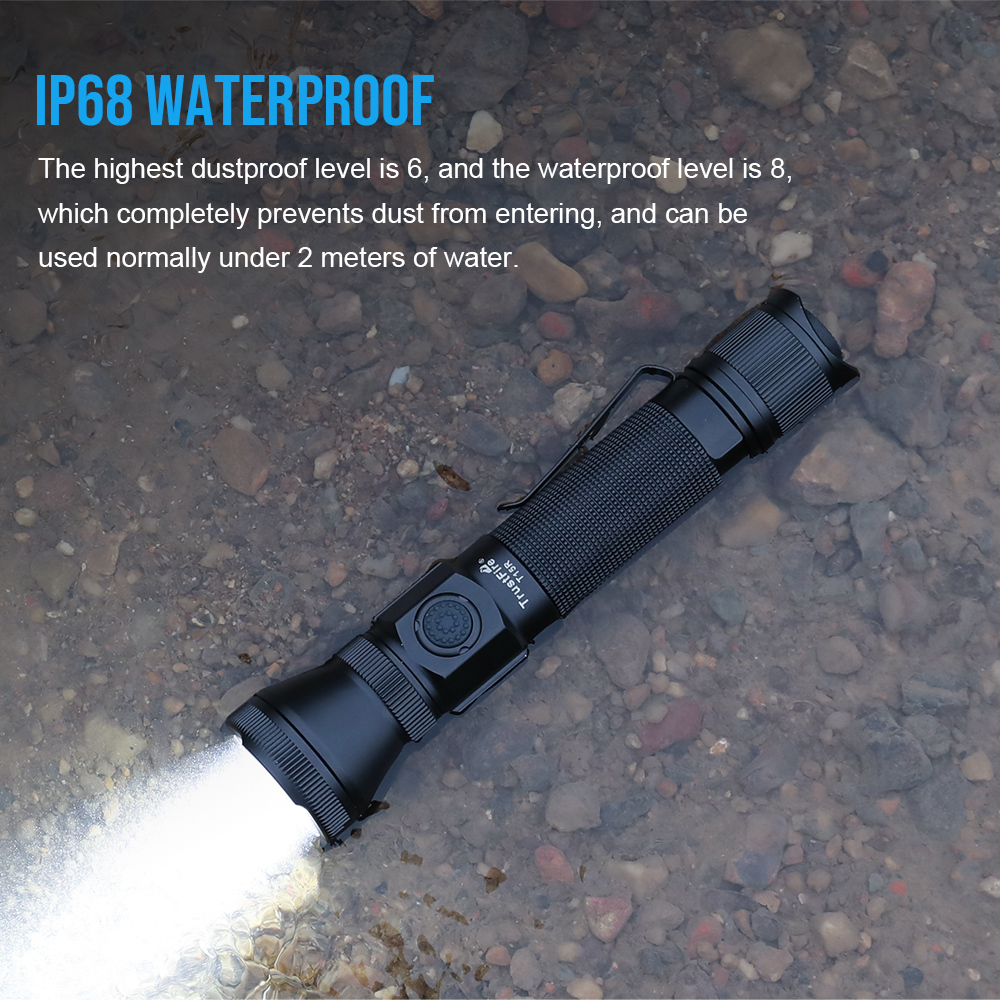 Trustfire T15R Tactical flashlight 2350 lumen tactical gear 18650 Ultra Long Life Portable flashlight USB TypeC Charging