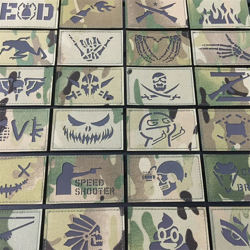 Multicam 3D national flags, IR reflective clothing patches, backpack, tactical badges, hook and loop, laser cutting supplies,