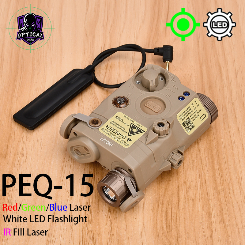 WADSN Tactical Airsoft PEQ 15 LA5C Red Dot Green Blue Laser Indicator White LED Light M300 M600 Weapon Flashlight Hunting AR15