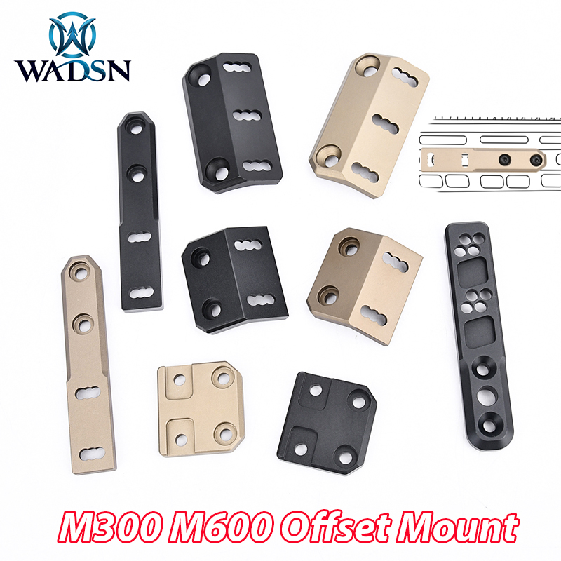 Tactical ARIS Series WADSN Surefir M300 M600 Flashlight Offset Scout Mount Hunting Airsoft Accessory Fit Mlok Keymod Rail Base