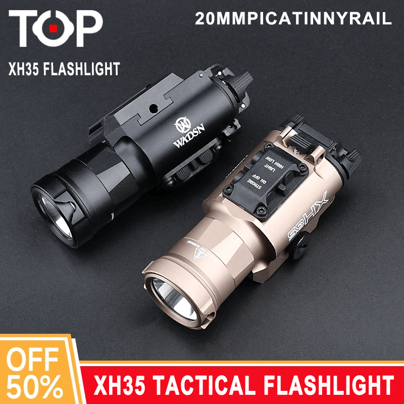 Tactical Airsoft X300 X300U X300V XH35 Metal Pistol Flashlight 800LM Hunting Accessory Strobe Weapon Flashlight Fits 20mm Rail
