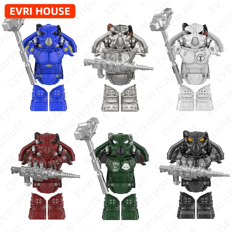 X01 Power Armor Mini Action Figures Bricks Building Blocks Doll Games Movies Assembly Accessory Toys for Children W1336-1341