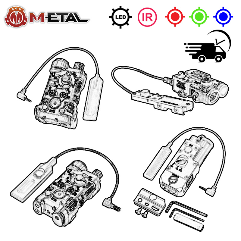 Tactical NGAL Perst-4 NGAL-L3 CQBL Metal IR Dot Green Blue Aiming Indicator LED White Scout Light Hunting M300 M600 Flashlight