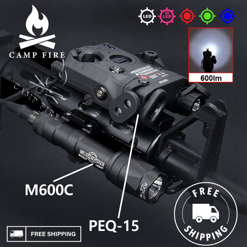 Tactical PEQ PEQ15 Red Green Blue Indicator Surefir M600C Hunting Scout Light With airsoft flashlights Control Switch Rail 20mm