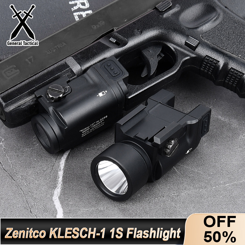 WADSN Zenitco KLESCH-1 1S GEN.2.0 Tactical Airsoft Flashlight Metal LED Rifle Weapon Scout Pistol Light Fit Hunting 20mm Rail