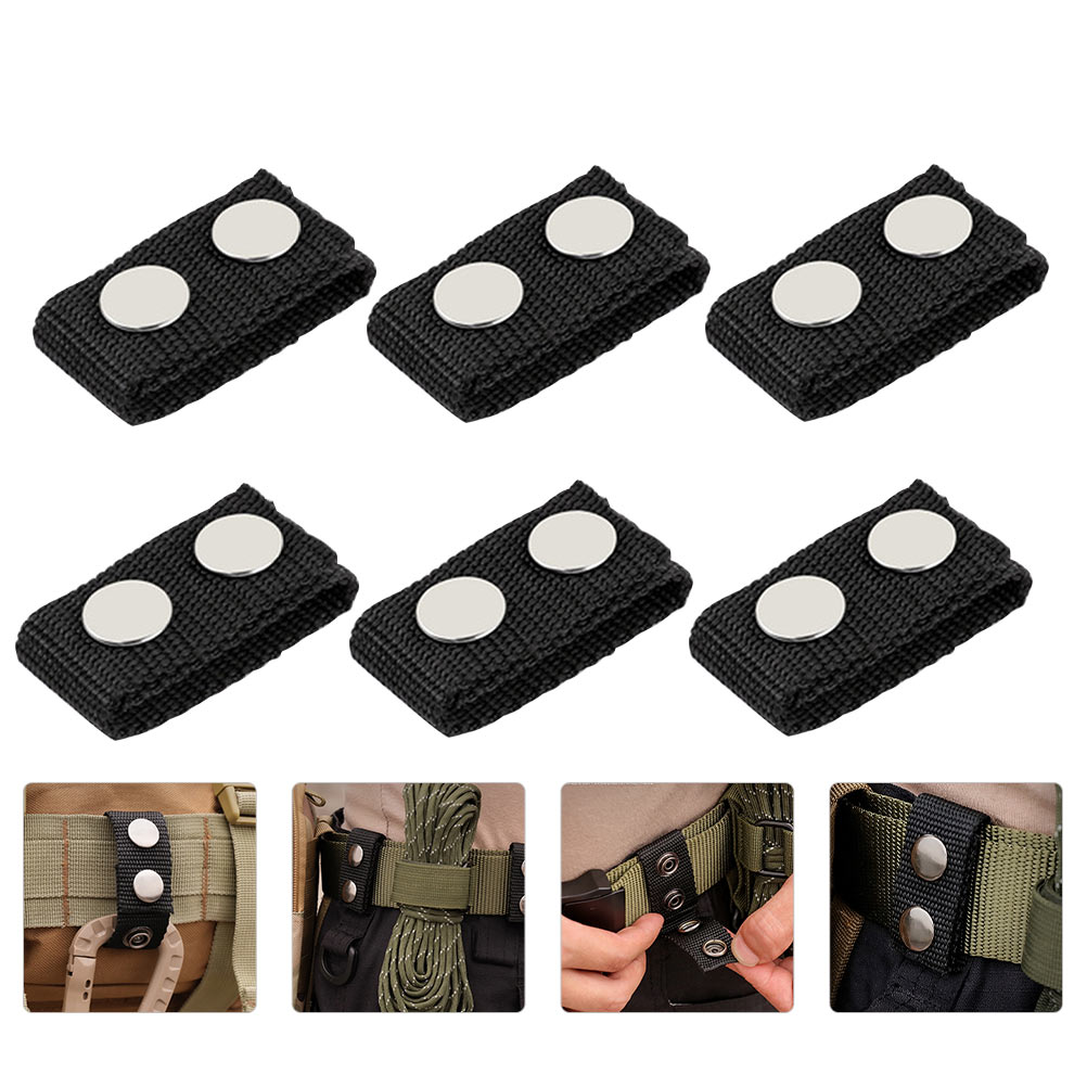 6pcs Tactical Belt Keeper Durable Nylon Heavy Duty Belt Fixing Snap Buckle for Camping Hiking Shooting Hunting Accessories