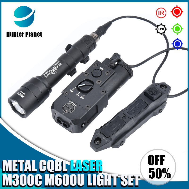 WADSN Metal CQBL Laser M300C M600U Tactical Flashlight Red Green Blue White Led Light 20mm Picatinny Rail Weapon Accessory