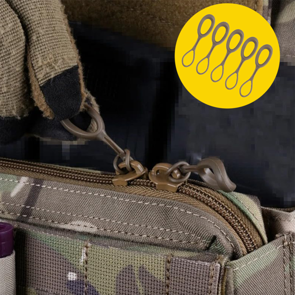 5pcs/10pcs Tactical Backpack Replacement Zipper Head,TPE Cord Extension Zipper Head,DIY Tactical Hunting Backpack Accessories