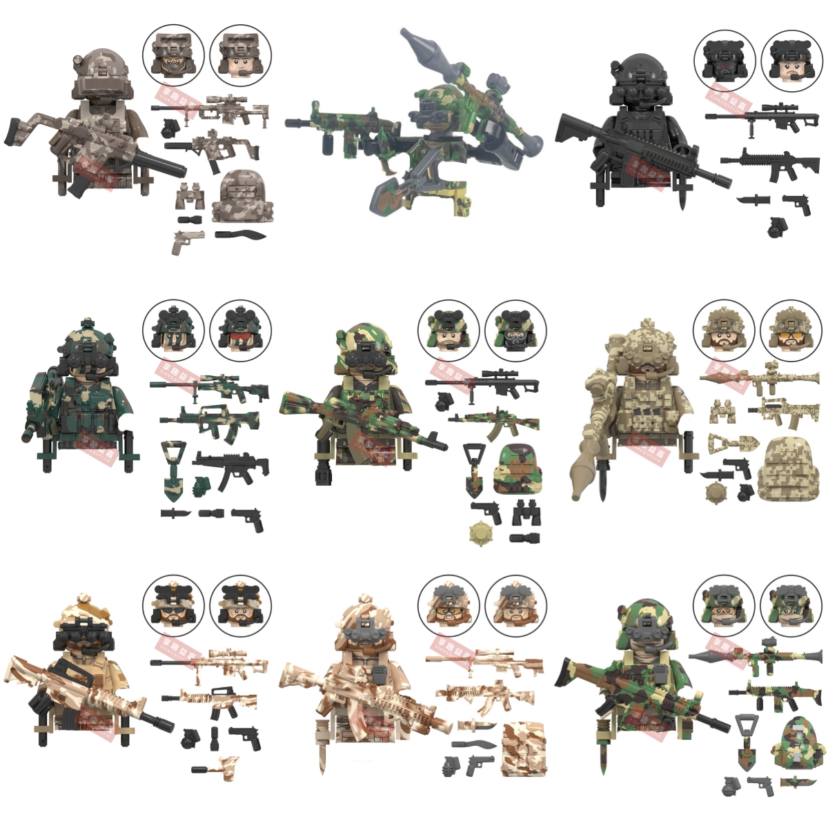 Hot Military Building Blocks Ghost Special Forces Soldiers Action Figures Bandits Accessories Gun Weapons Mini Dolls Bricks Toys