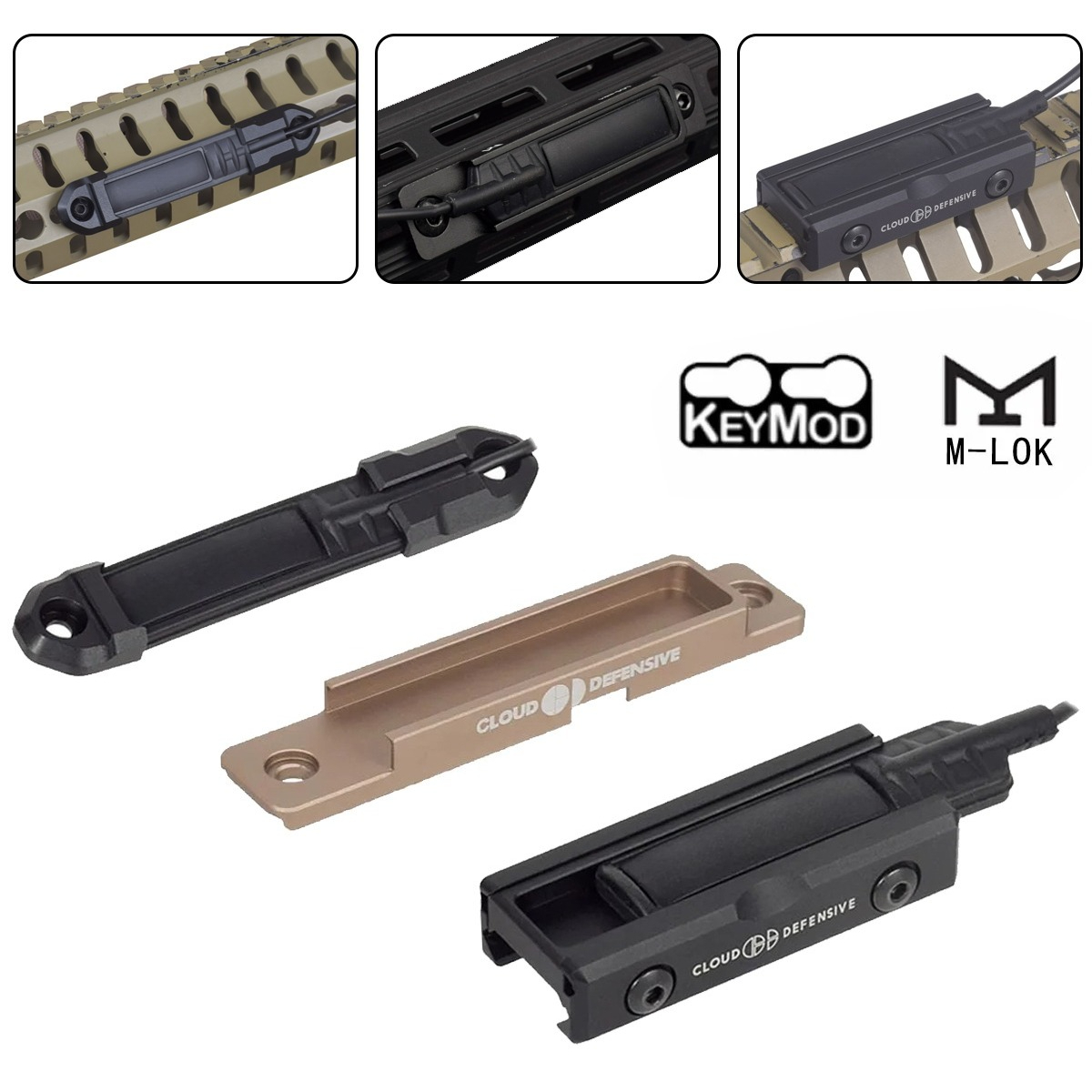 Weapon Scout Light Remote Tape Pressure Pad Switch For SF M600 M300 Flashlight Fit M-LOK Mlok Keymod 20mm Rail Mount Plate