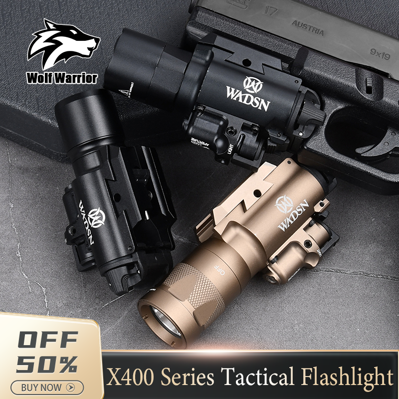 Tactic Flashlight X400 X400U X400V Flashlight Red Green Laser Sight High Power Led Pistol Gloc 17 Gun Accessory Scout Light