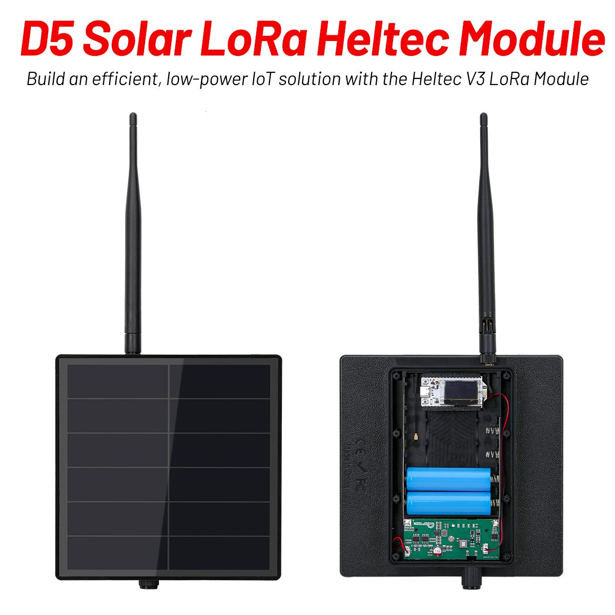 D5 Solar Powered ESP32 LoRa Meshtastic Built in 6000mAh Battery with Antenna Heltec LoRa 32 SX1262 LoRa V3 Bluetooth WiFi GPS