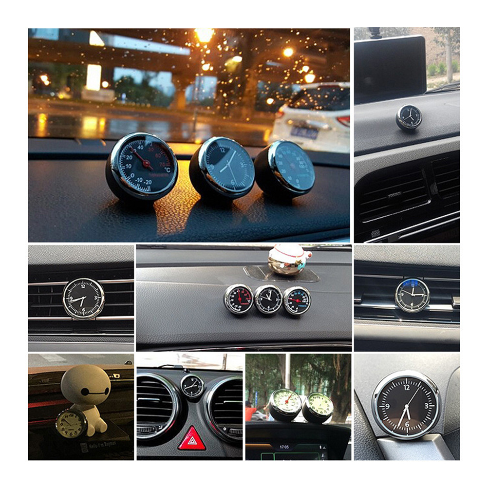 Mechanical Thermometer Car Hygrometer Luminous Clock Dashboard Decorations Waterproof Corrosion Resistant Backlit Function Easy